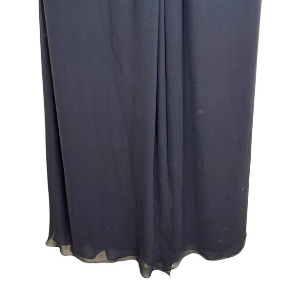 Tadashi Collection Size 14  Black 100% Silk Beaded Chiffon Evening Gown - Picture 6 of 12